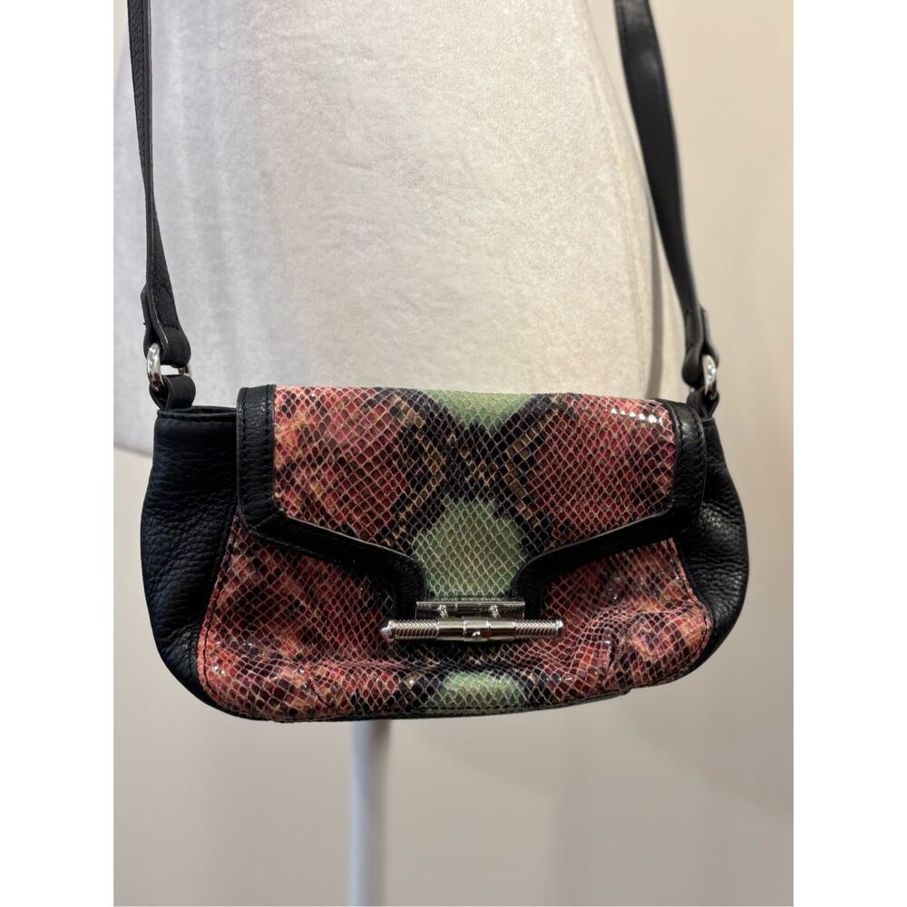 Aimee Kestenberg Women's Harper Python Snake-Embossed Leather Flap Crossbody Bag